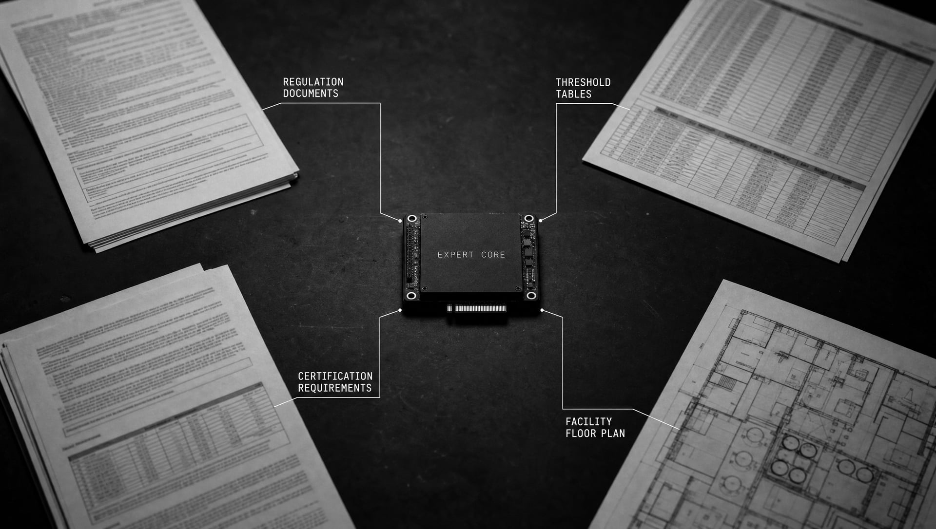 Domain knowledge, regulations and thresholds compiled into a single expert core