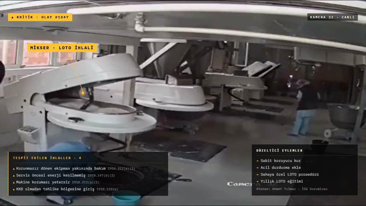 OHS expert analysis on real incident footage — LOTO violation, expert finding and memory repeat